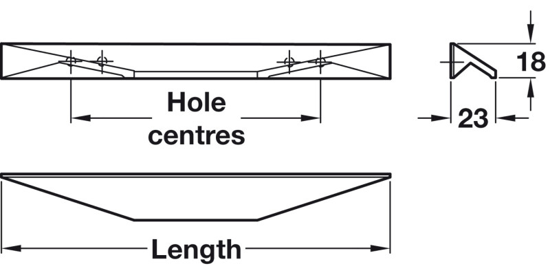 Cutt Pull Hdl Alu Matt Blk 96/128mm cc