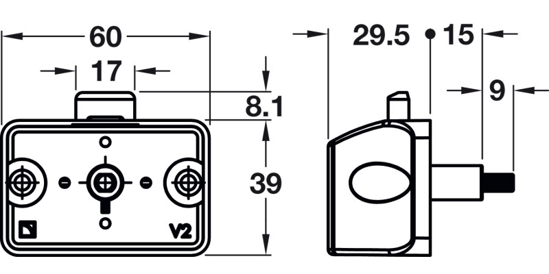 Push In Plus V1 Lock Sys Std 16mm Pl Gry