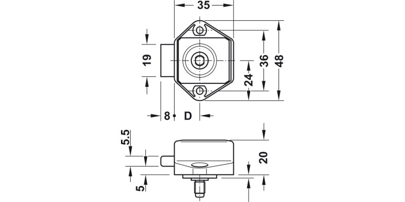 Mini Push-Lock Case BS 15mm UH Black