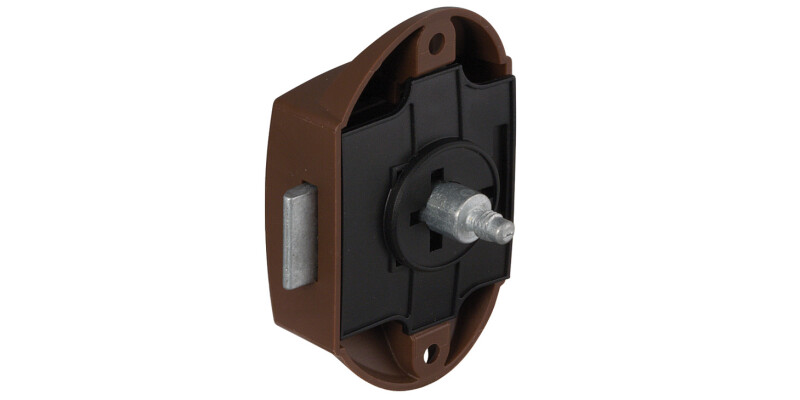 PushButton Lock BS25mm Pl Brown