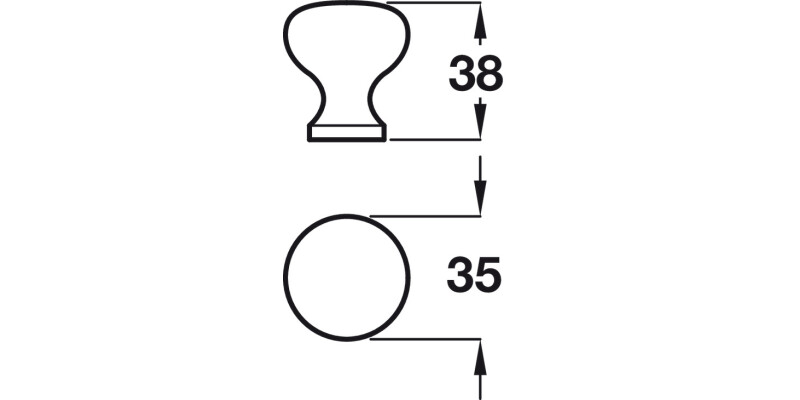 Buxton Knob Cast Iron Natural D35x38mm