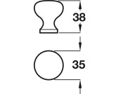 Buxton Knob Cast Iron Natural D35x38mm
