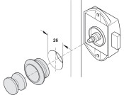 PushButton Lock BS25mm Pl MN Lacq