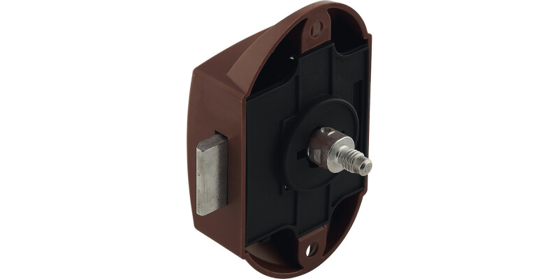 PushButton Esp Lock BS25mm Sgl Pl Brw