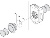PushButton Esp Lock BS25mm Sgl Pl Brw
