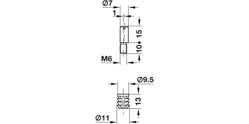 Locking Bolt+Socket M6 Eccentric St PNP