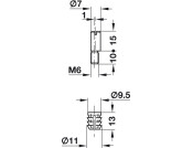 Locking Bolt+Socket M6 Eccentric St PNP