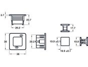 Push in Plus Push Knob Sqr SS Chrome