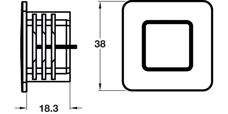 Push in Plus Push Knob Sqr Chrome Matt