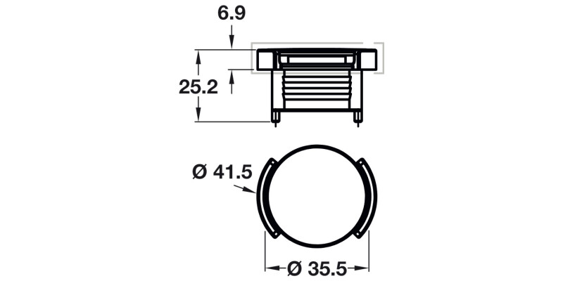 Evolution Push Knob Rnd ZA Chr Gloss