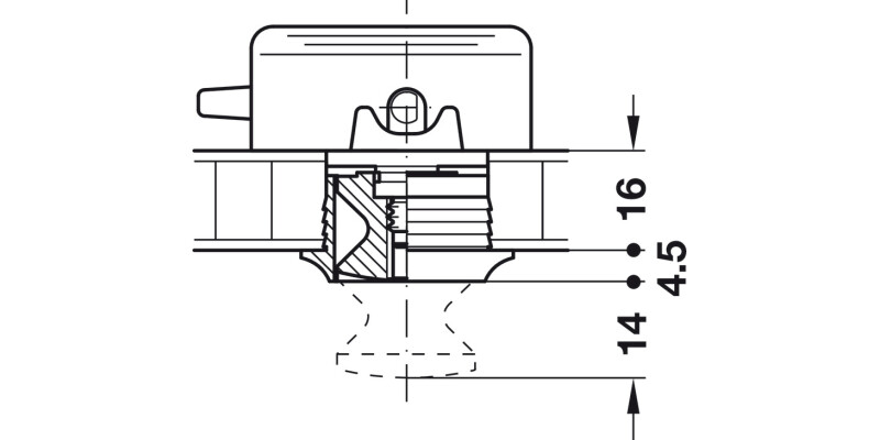 Push-Lock Rosette 16mm Pl PCP
