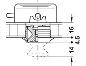 Push-Lock Rosette 16mm Pl PCP