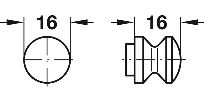 Mini Push-Lock Knob D16mm Pl MN