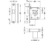Symo3000 Hook Bolt Mortice Lock 22mm RH