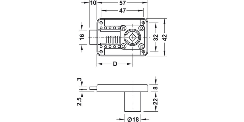 Symo3000 Ddbolt Rim Lock 18/15-40mm UH