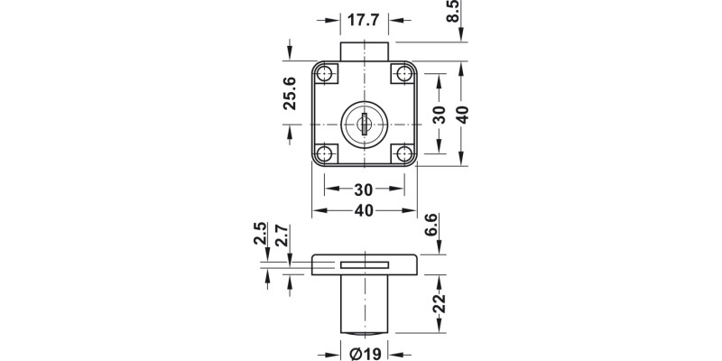 Econo Deadbolt Rim Lock BS25mm KA DR