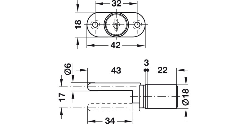 Central Locking Rotary Lock 18/32mm