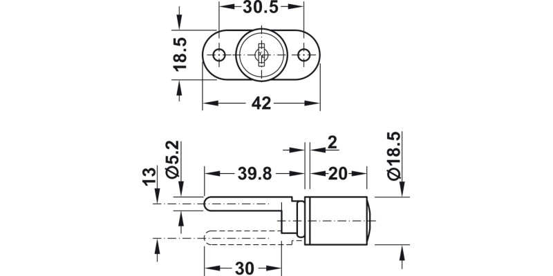 Econo Central Rotary Cyl Lock w/Bar KA