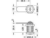 Econo Cam Lock St Cam 90D B 23.5/20mm KA
