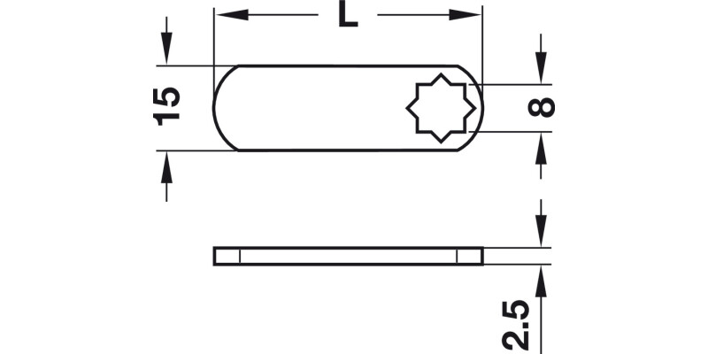 Symo3000 Lock Cam Straight 48mm St Glv