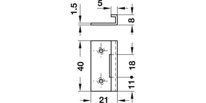 Symo3000 Ang Strike Plate 40x21mm St Glv