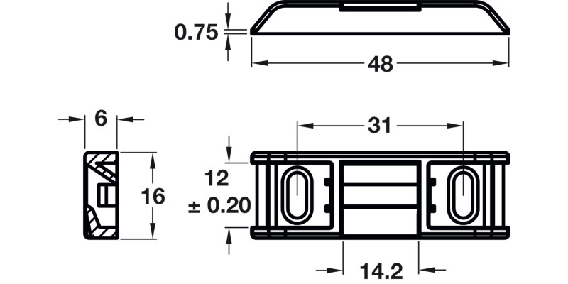 Strike Plate for 229.01.663/463 Pl Grey
