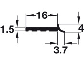Plinth Seal StickOn 16mm 2500mm Pl Trans