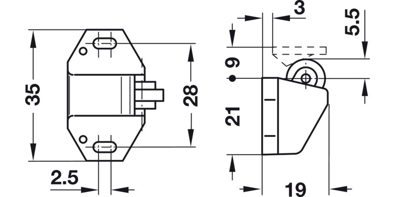 Roller Catch Indv Catch Pl/Nyl Wht