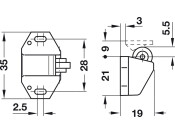 Roller Catch Indv Catch Pl/Nyl Wht