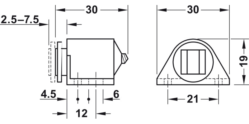 Magnetic Catch 3.0kg SF St/Pl Brown