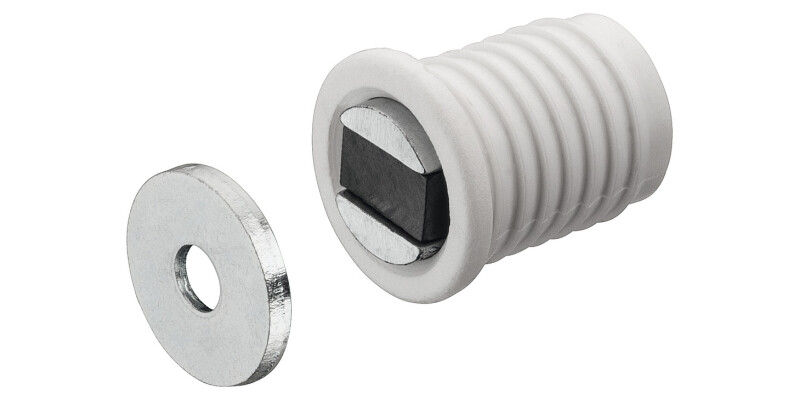 Magnetic Catch, Pull (approx) 4.5 kg, for Press Fitting, Mortice Type, Plastic