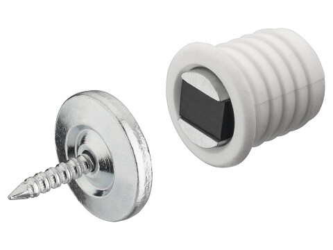 Mortice Magnetic Catch 1.4kg St/Pl Wht