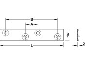 Connect Plt SF 4 Holes 15x60mm St Glv
