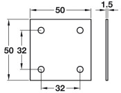 Connecting Plate 4 Hole 50x50x1.5mm St