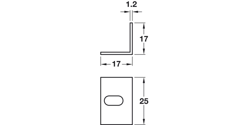 Angled Bracket w Horiz Slot St BZP