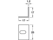 Angled Bracket w Horiz Slot St BZP