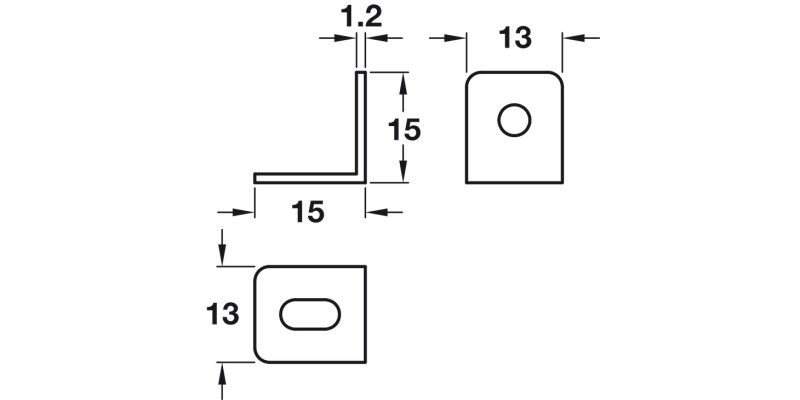 Angled Bracket 15x15x13mm Mild St Glv