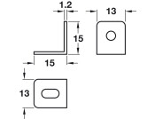 Angled Bracket 15x15x13mm Mild St Glv