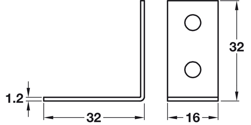 Chair Bracket 4H 32x32x16mm Mild St Glv
