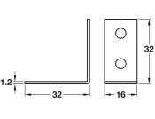 Chair Bracket 4H 32x32x16mm Mild St Glv