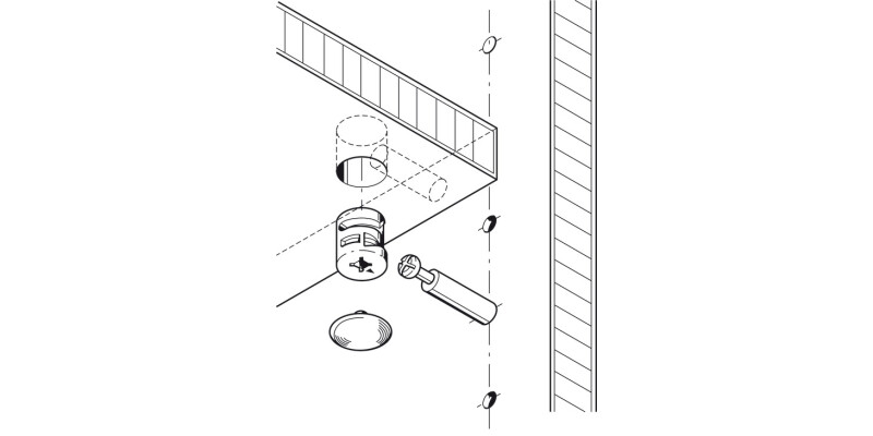 Minifix 16 Housing 15mm wo Rim Bright