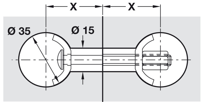 Worktop Connect Bolt D35x150mm SZP