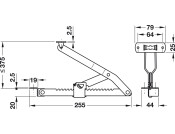 Scissor Jack 375x255mm Blue Zinc Glv