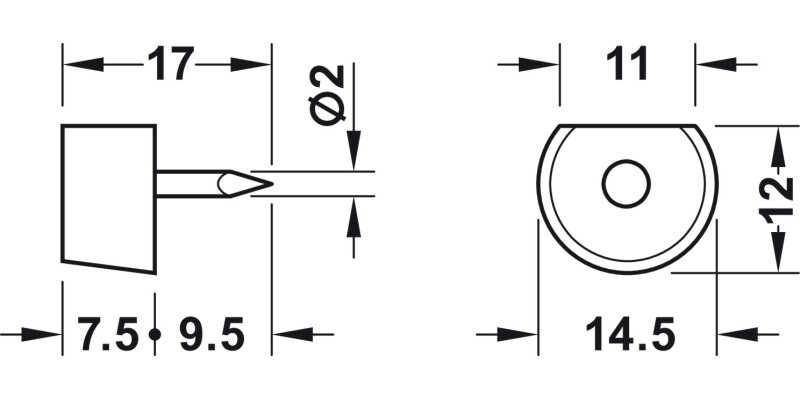 Shelf Support Flat Knock-in Pl Wht/SNP
