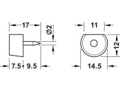 Shelf Support Flat Knock-in Pl Wht/SNP