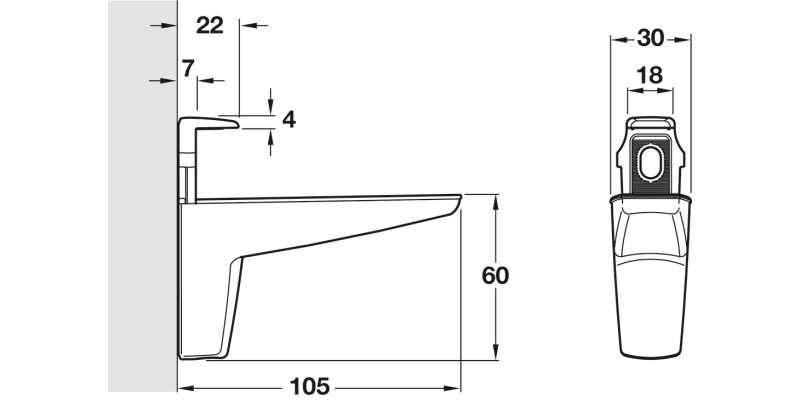 Moon Shelf Support 4-25mm ZA/Pl Mt.Blk