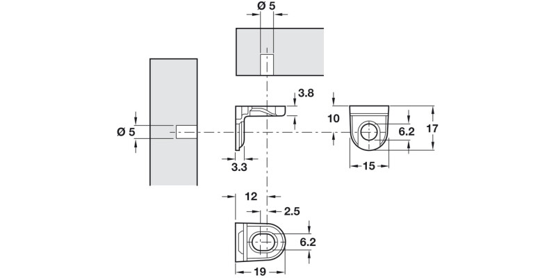 Pull-in Corner Brkt D5mm SF ZA MN