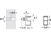 Grace Gls Shelf Support D5mm 8mm Blk