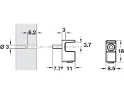 Grace Gls Shelf Support D3mm 5-6mm PC