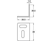 Angled Bracket 26.5x26.5x38mm St ZP